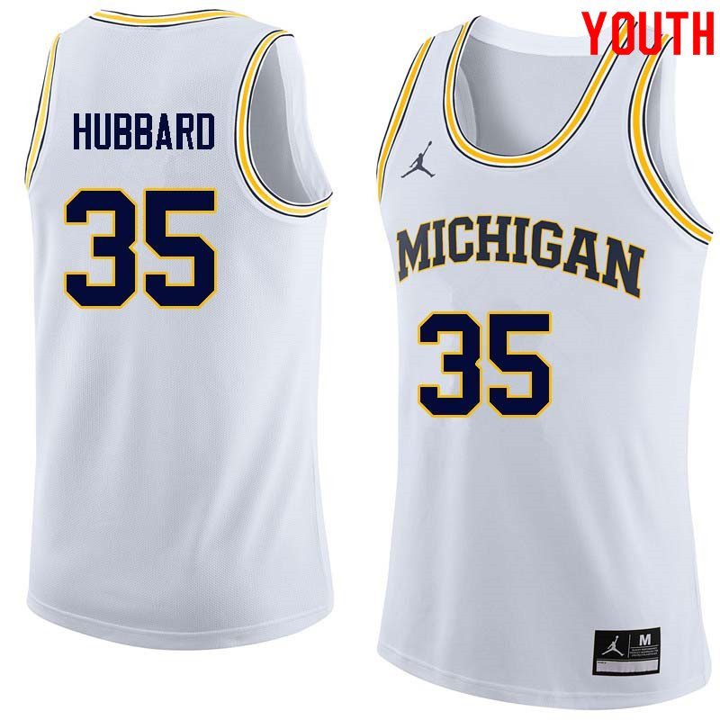 Youth #35 Phil Hubbard Michigan Wolverines College Basketball Jerseys Sale-White - Click Image to Close